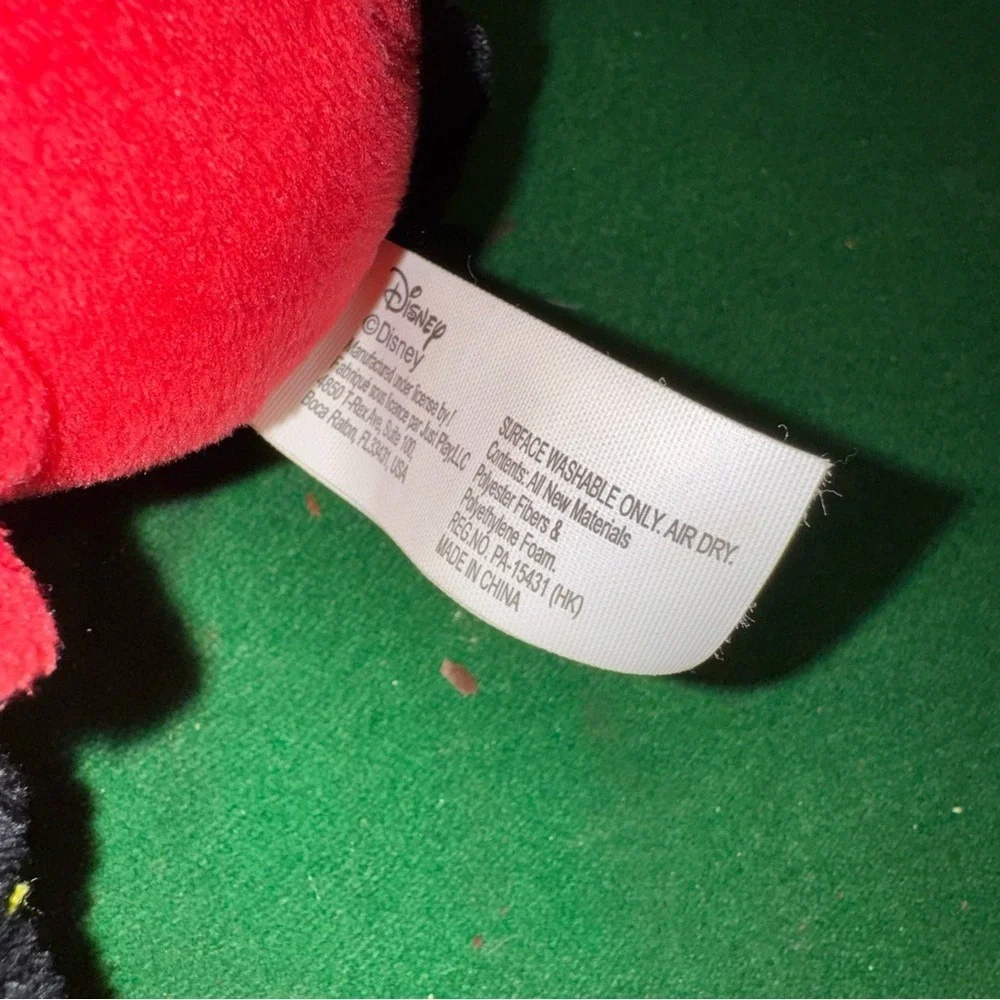 Disney Mickey‎ Mouse Plush Stuffed Animal Toy Black Red Yellow 11.5 Inch